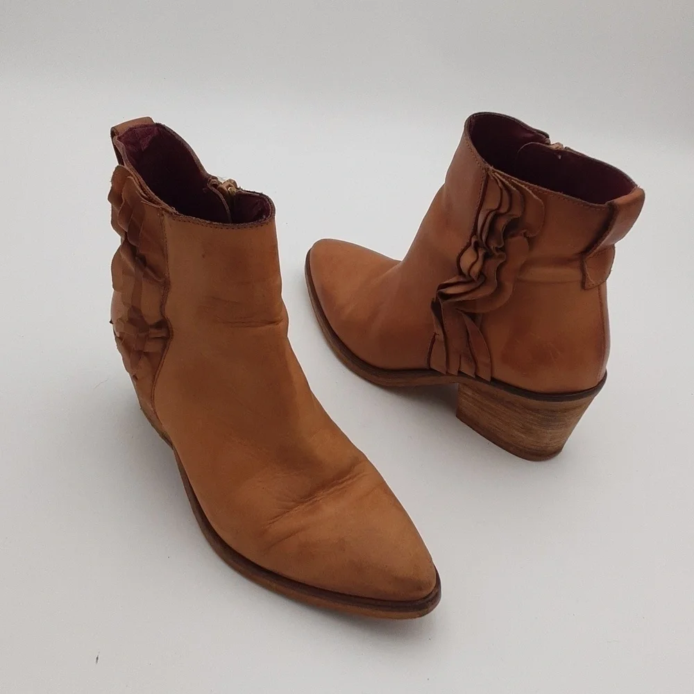 Mala vita ankle boot leather tan women 39 western festival rodeo casual y2k